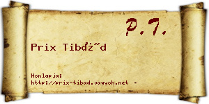 Prix Tibád névjegykártya